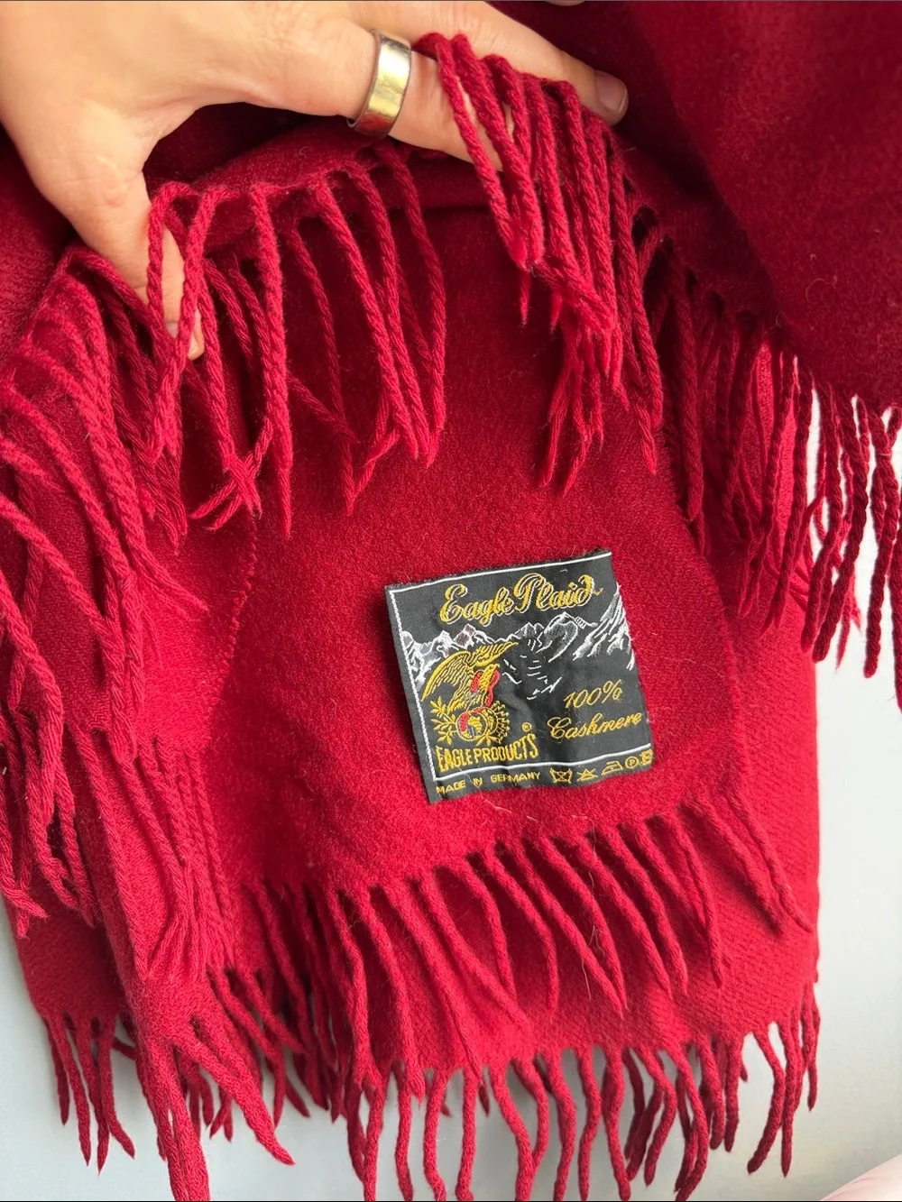 Eagle Plaid 100% Cashmere Blanket /Throw